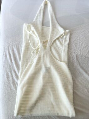 pretty little thing backless dress Tie Backless Solid Halter Dress  isabellapparel